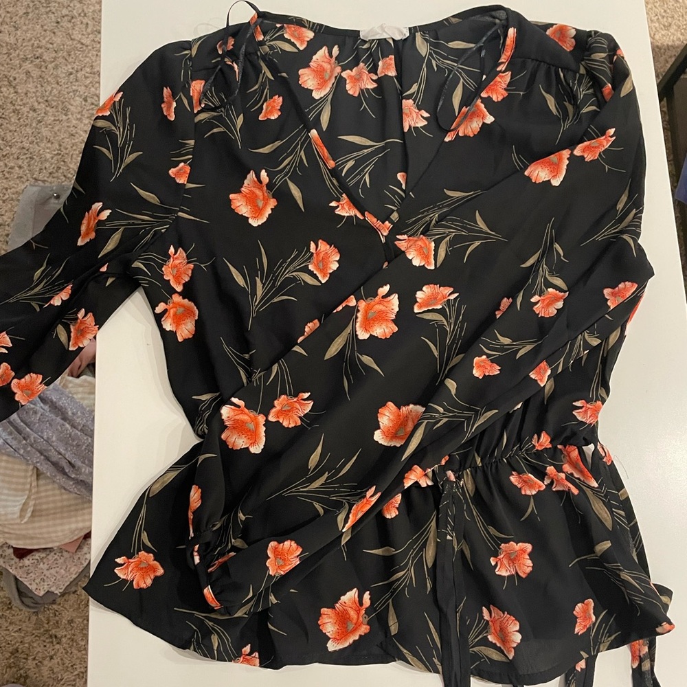 Floral work blouse